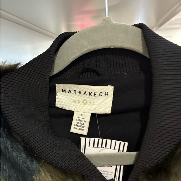 Anthropologie Marrakech Alyssa Camo Faux Fur Bomber Jacket Sz M Moss - Picture 4 of 4